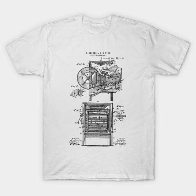 Grain Separator Vintage Patent Hand Drawing T-Shirt by TheYoungDesigns